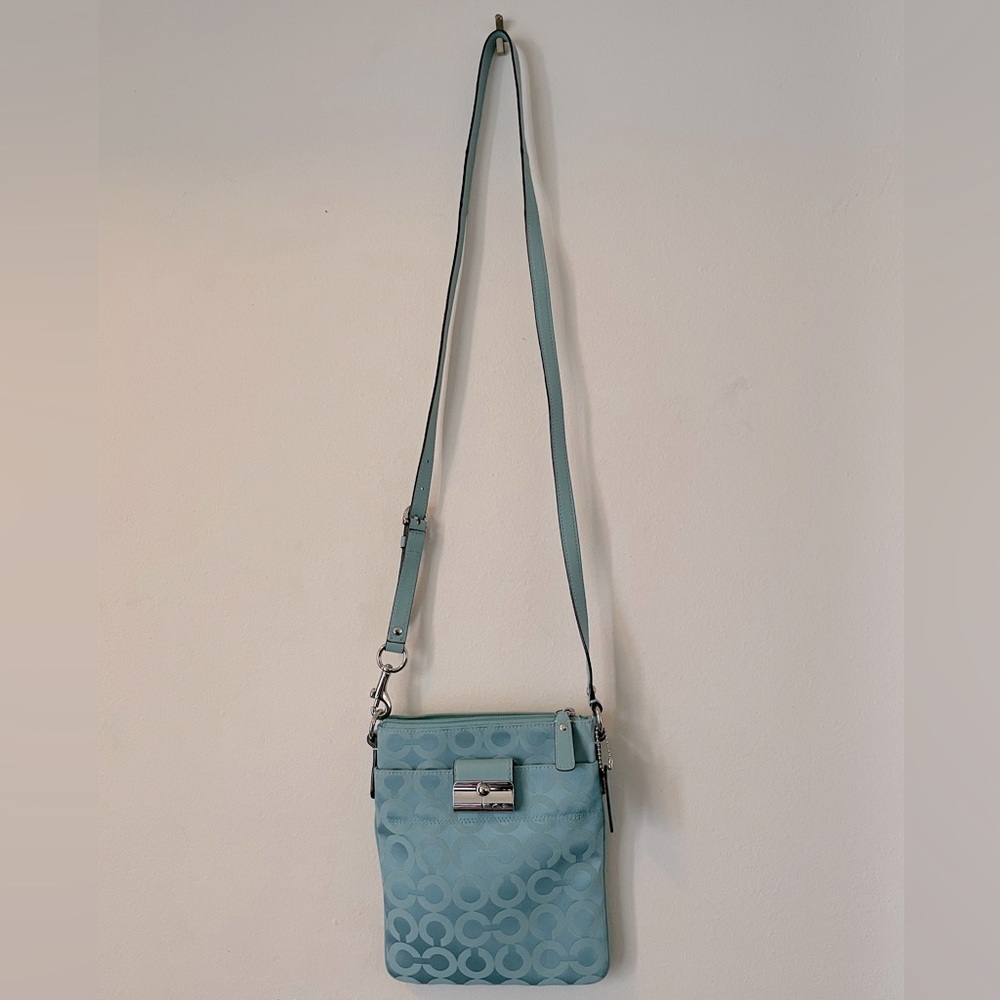 Coach crossbody Kristen Op Art Aqua/Teal crossbody